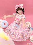 Bear Cake Sweet Lolita OP, JSK and Apron Dress Set - image 15