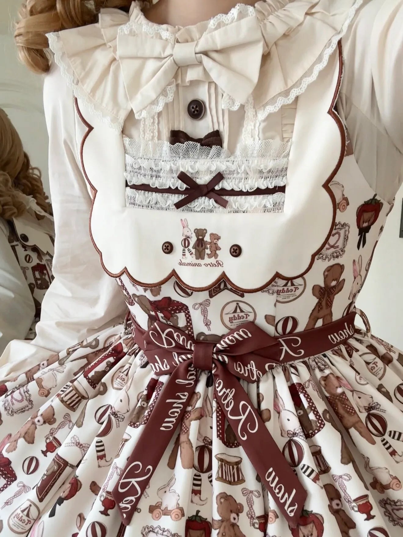 Teddy Bear Daily News Sweet Vintage Lolita Dress JSK and OP Series and Accessories - image 3