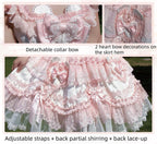 Heart Bear - Sweet Lolita Jacquard JSK Dress, Layered Lace and Accessories - image 8