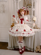 Paria Cream Strawberry Satin Lolita OP Dress and Accessories - image 4