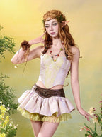 Fairycore Mori Kei Purple and Green Halter Neck Corset Top - image 9