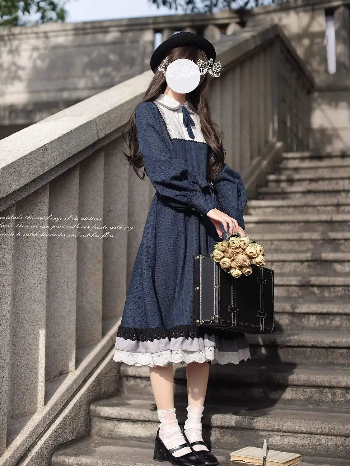 Feliz Peter Pan Collar Lolita OP with Optional Necktie & Brooch - image 5