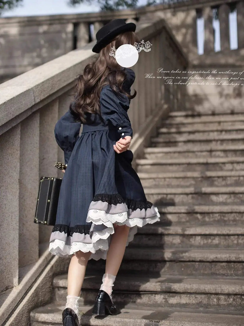 Feliz Peter Pan Collar Lolita OP with Optional Necktie & Brooch - image 6