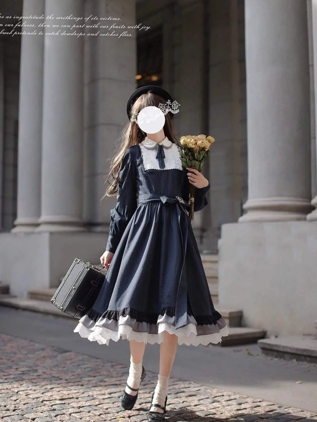 Feliz Peter Pan Collar Lolita OP with Optional Necktie & Brooch - image 7