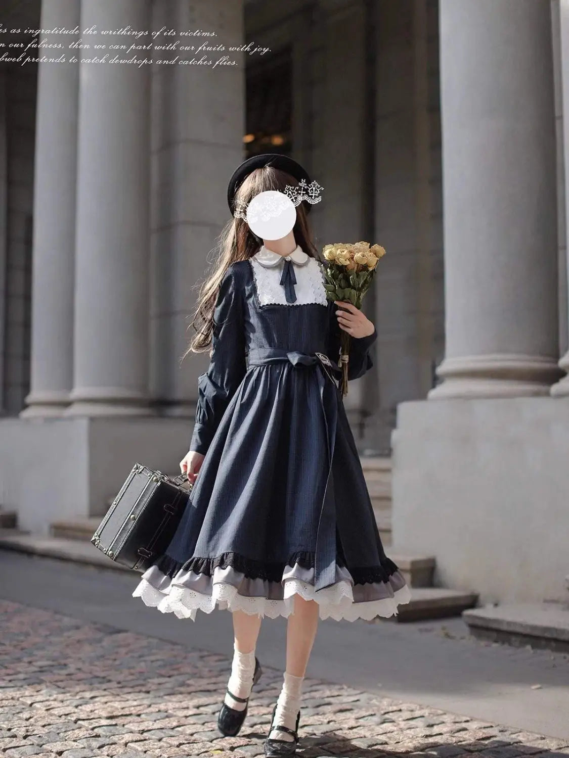 Feliz Peter Pan Collar Lolita OP with Optional Necktie & Brooch - image 7