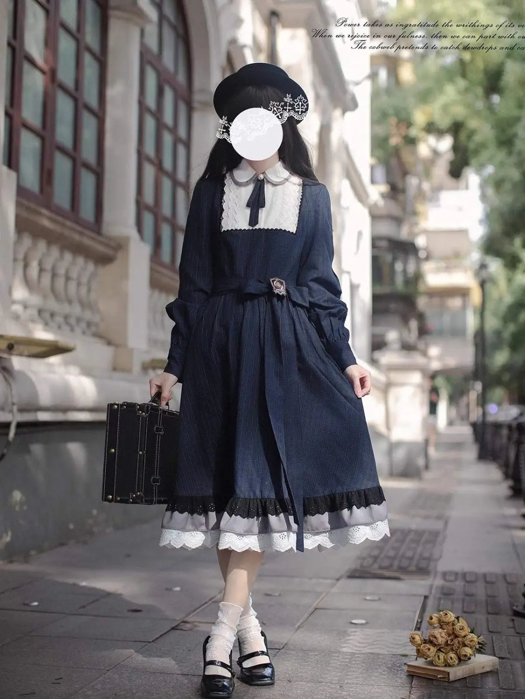Feliz Peter Pan Collar Lolita OP with Optional Necktie & Brooch - image 8