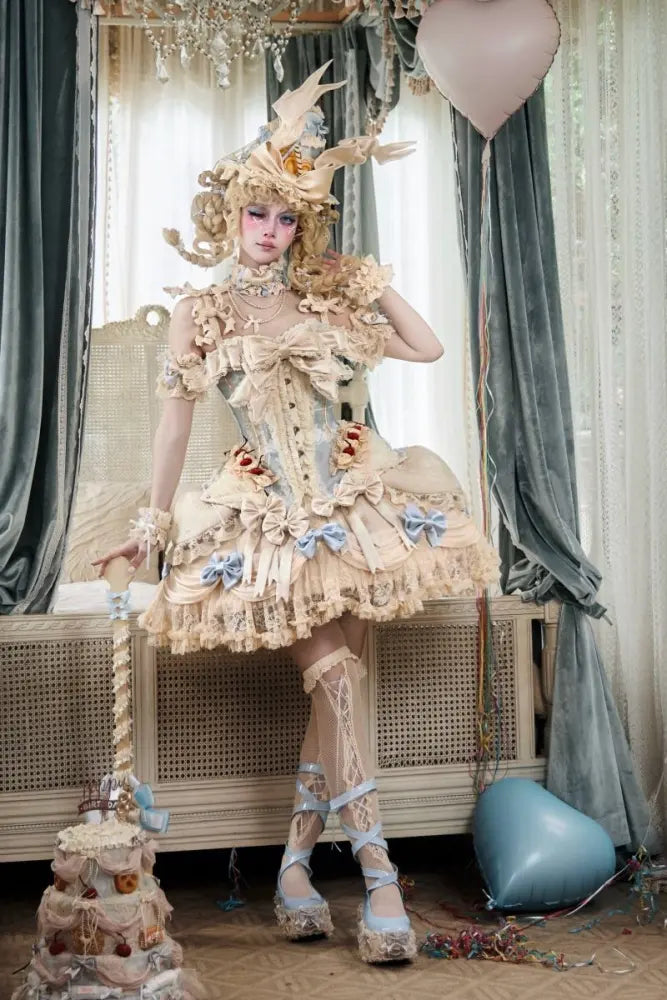 Mousse Date Rococo Lolita Corset and Lace Skirt Collection - image 4