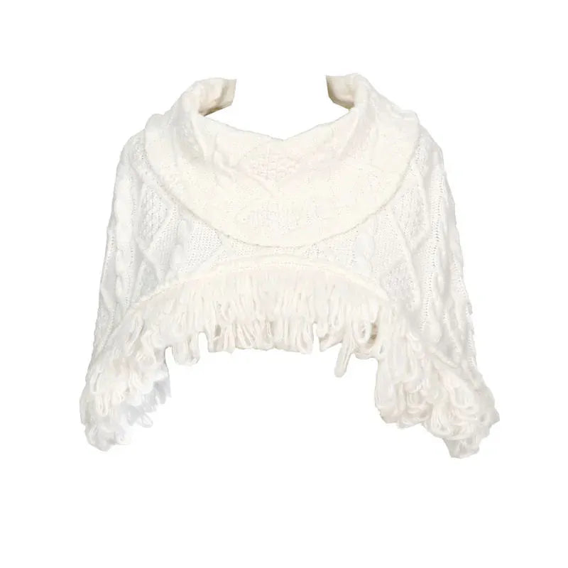 Slavic Beauty Cropped Knit Coat, Cape and Rabbit-Ear Hat Collection - image 10