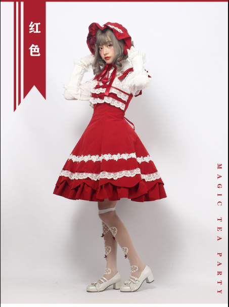Solid Color Lolita Casual Dress Floral Dress JSK - image 2