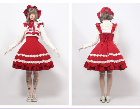 Solid Color Lolita Casual Dress Floral Dress JSK - image 3