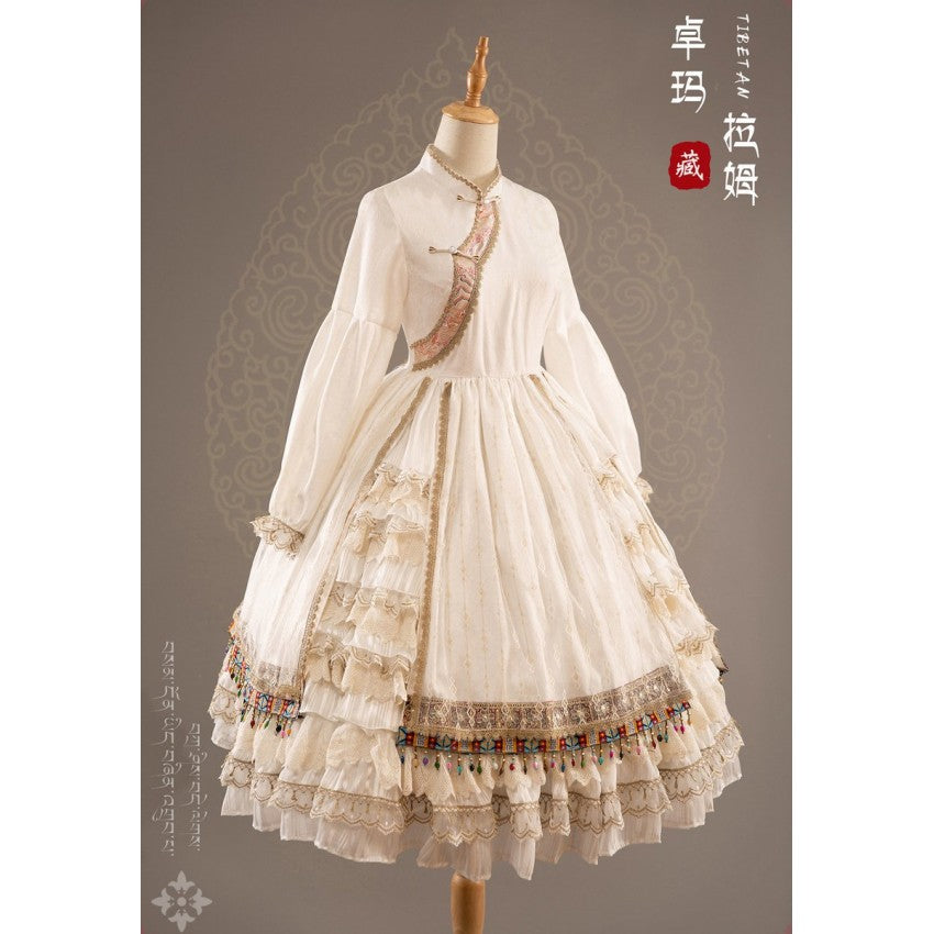 Lhamo Tibetan-Inspired Lolita OP Full Set - image 3