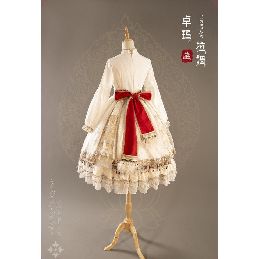 Lhamo Tibetan-Inspired Lolita OP Full Set - image 6