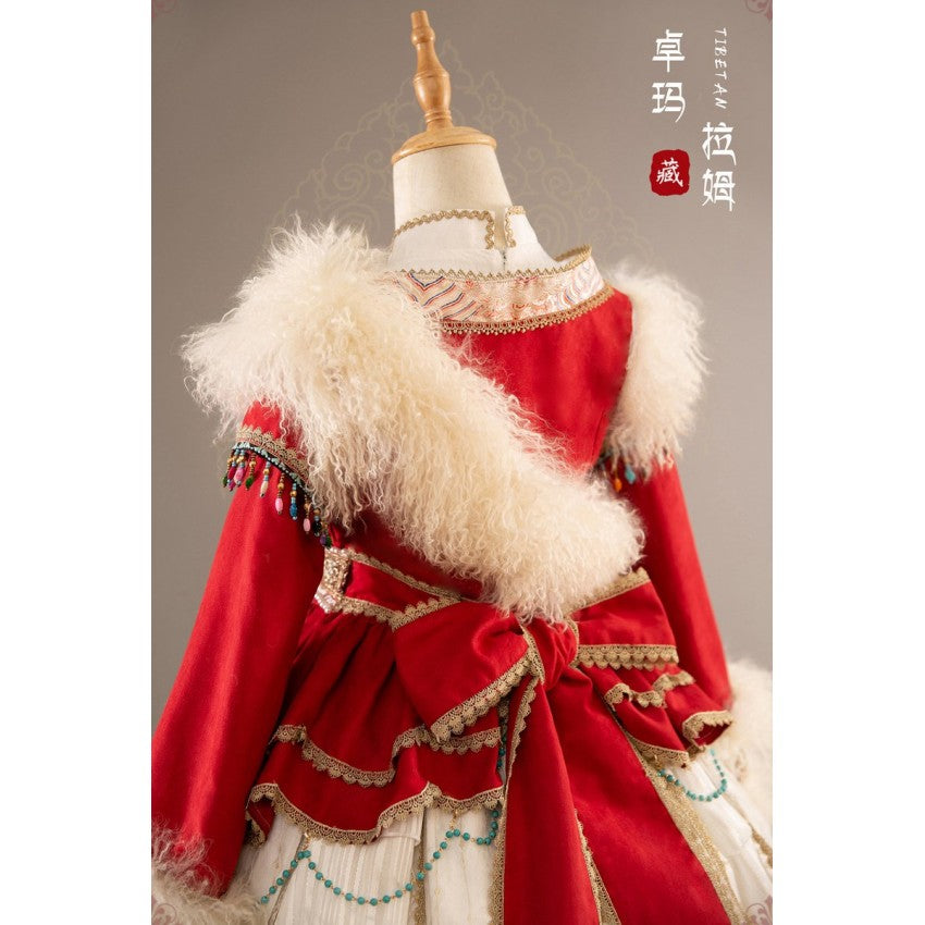 Lhamo Tibetan-Inspired Lolita OP Full Set - image 10