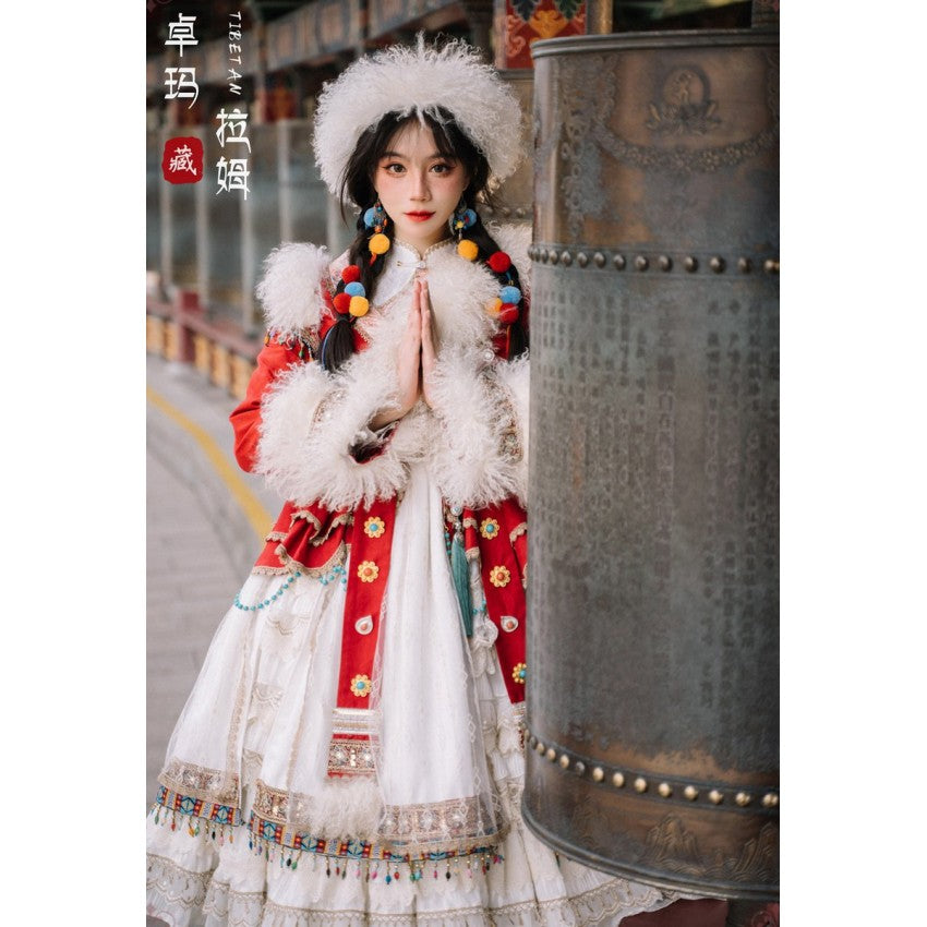 Lhamo Tibetan-Inspired Lolita OP Full Set - image 14