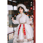 Lhamo Tibetan-Inspired Lolita OP Full Set - image 23
