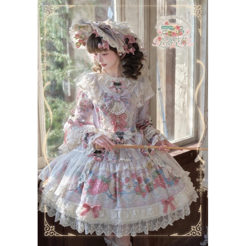 Bramble Rose Porcelain Strawberry Lolita OP Set - image 1