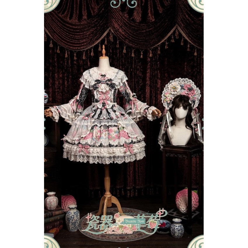 Bramble Rose Porcelain Strawberry Lolita OP Set - image 33
