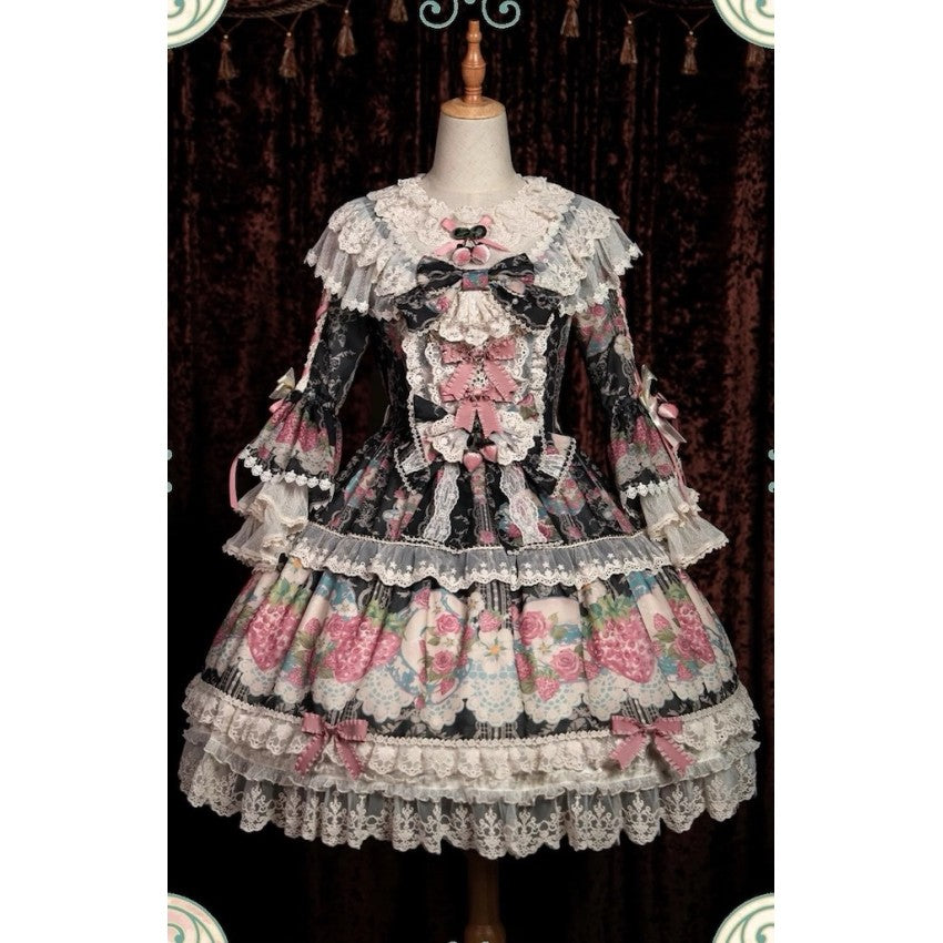 Bramble Rose Porcelain Strawberry Lolita OP Set - image 36