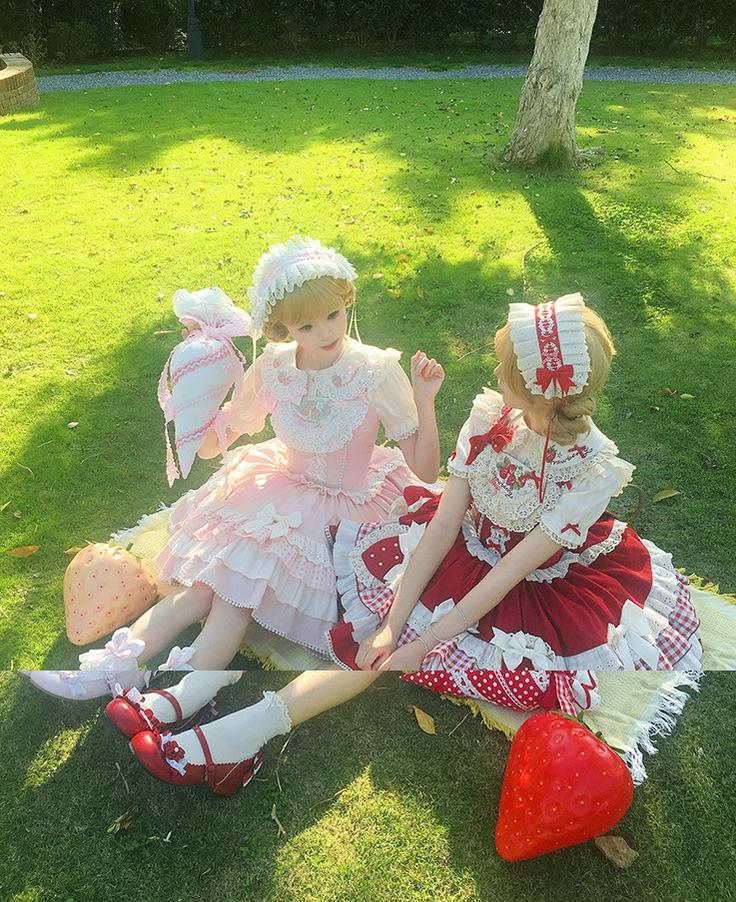 Sweet Lolita Jacquard Blouse, Strawberry Embroidery Collar - image 8
