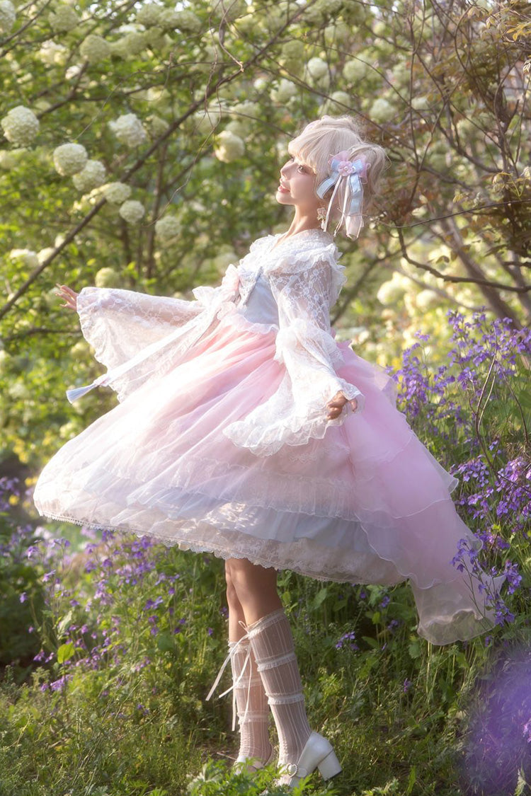 Peach Blossoms in Spring Fields - Qi Lolita JSK Dress in 3 Colors - image 10