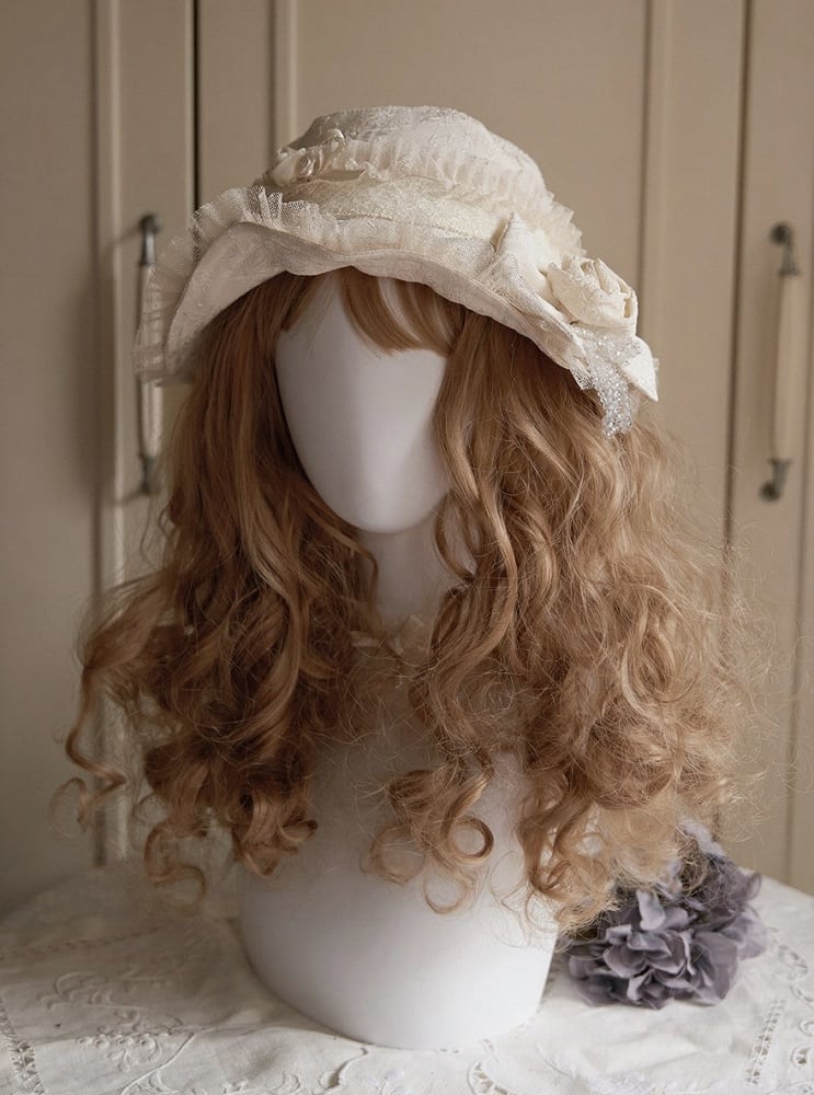 Floral Lace Elegant Lolita Tea Party Hat - 6 Colors - image 6