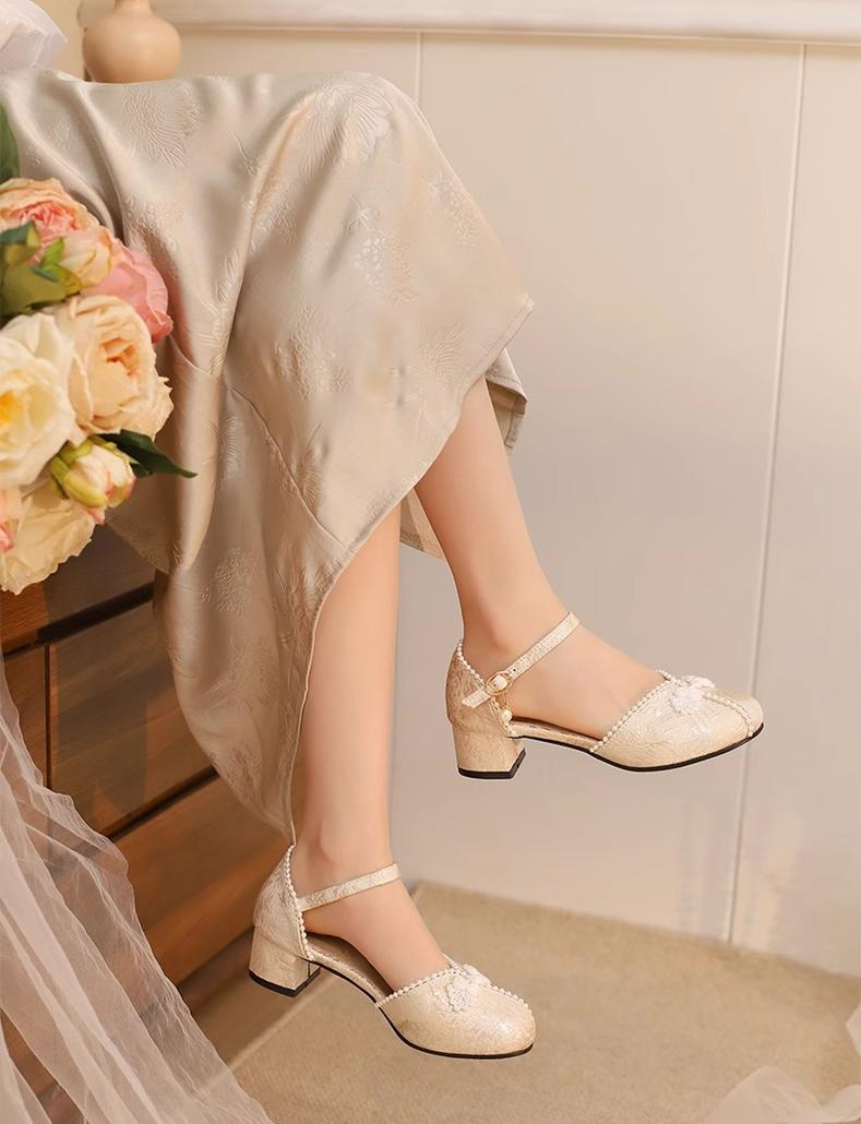 Heart Jade Qi Lolita Chunky Heel Shoes - image 3