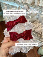 Sweet Lolita Lace Bow Cuffs, Elastic Wrist - image 4