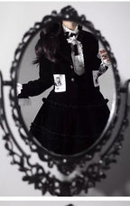 Erosion Heart F-Type - Ouji Lolita Suit Black Velvet Shorts and Skirt - image 39