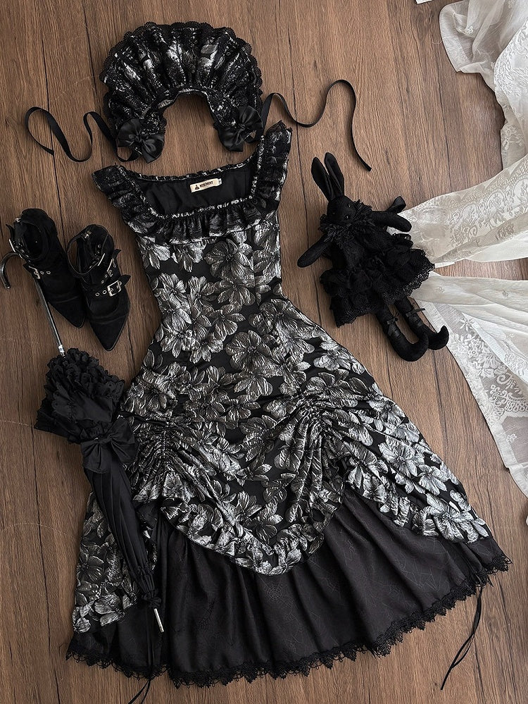 Silver and Black Ruffled JSK Gothic Lily - Miss Point - image 8