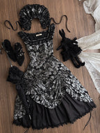 Silver and Black Ruffled JSK Gothic Lily - Miss Point - image 8
