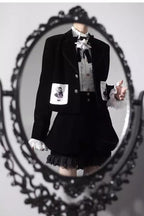 Erosion Heart F-Type - Ouji Lolita Suit Black Velvet Shorts and Skirt - image 37