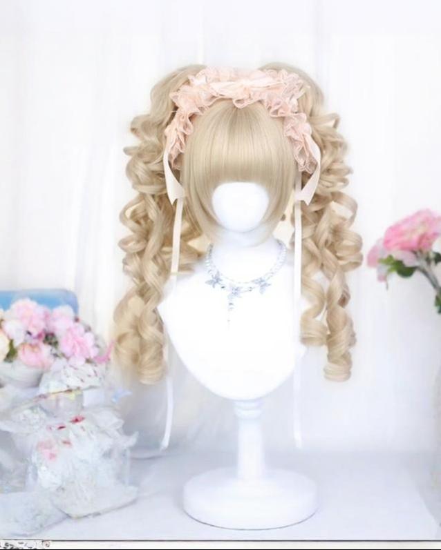 Blonde Lolita Wig, Detachable Roman Roll Ponytails - image 5