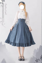 Misty Forest Elegant Vintage Lolita Fishbone Long Skirt and Vest - image 4