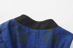 Dark Blue Asymmetrical Ouji Waistcoat and Sleeveless Coat - image 6