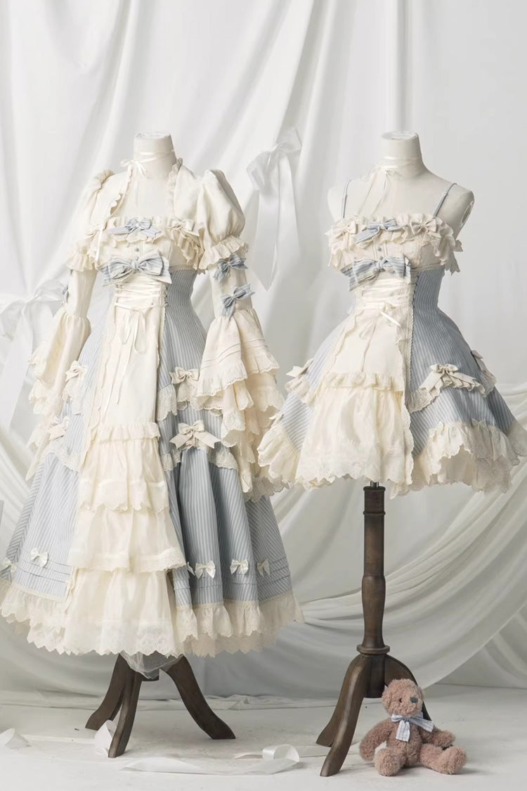 Letter Paper - Long Sweet Lolita JSK Dress in Blue - image 9