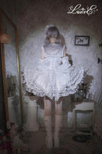 Metallic Angel - Silver-white Punk Lolita JSK, Wing and Rhinestone Details - image 2