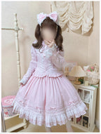 Little Bunny Bakery - Old School Lolita Cotton JSK Dress, Bunny-ear Heart Apron and Accessories - image 9