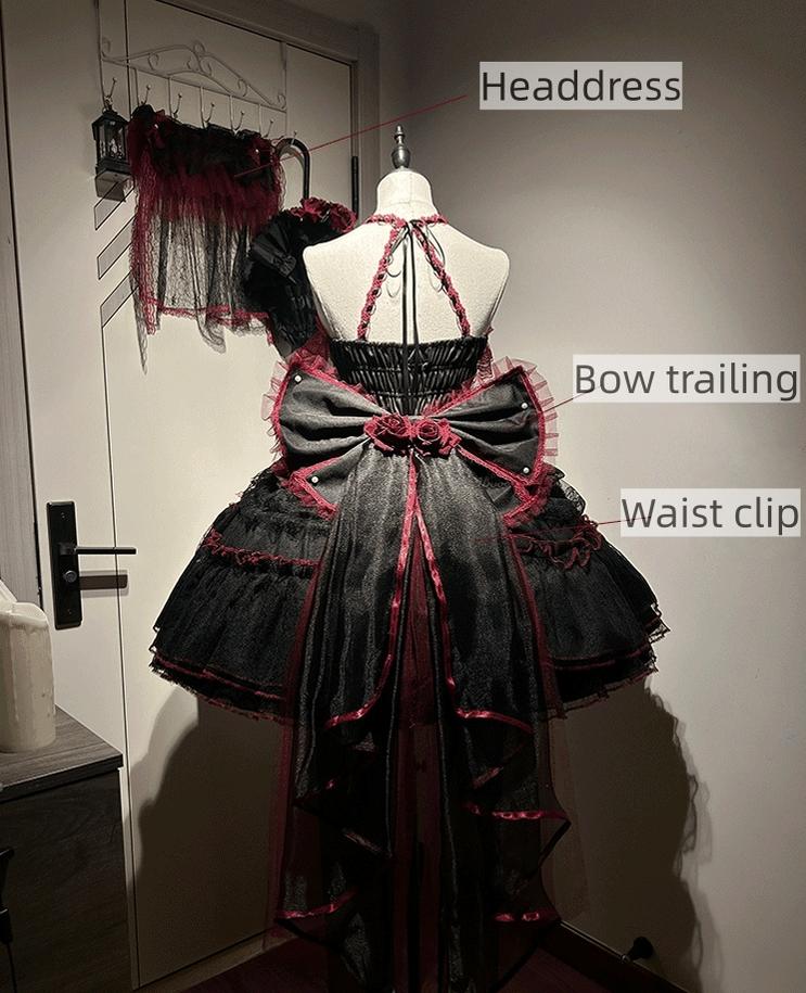 Cascading Poetry - Gothic Lolita JSK Dress, Lace & Tiered Hem - image 8