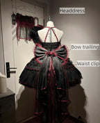 Cascading Poetry - Gothic Lolita JSK Dress, Lace & Tiered Hem - image 8