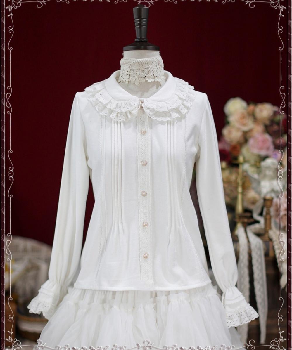 Cotton Retro Lace Lolita Blouse - image 16