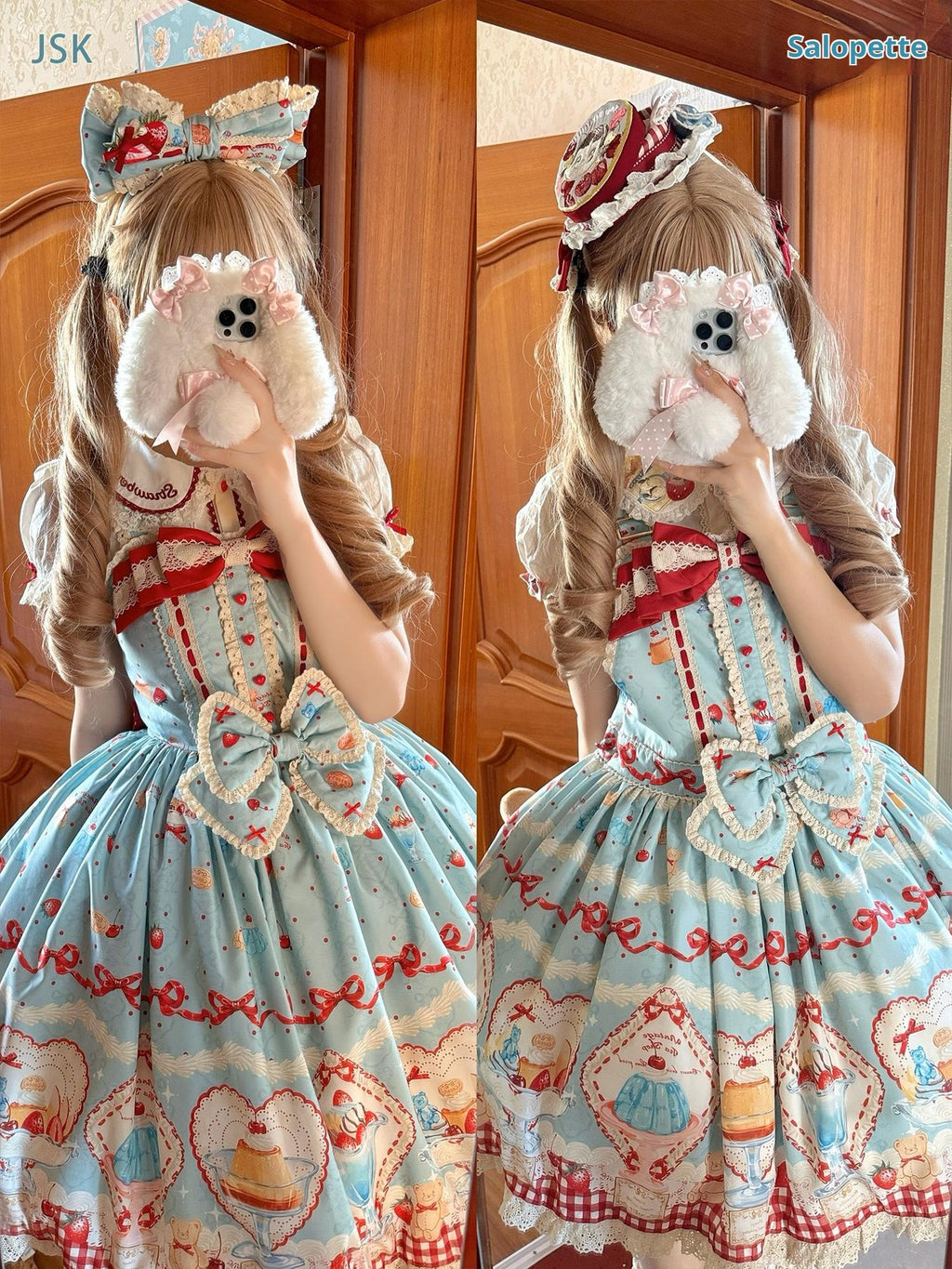 Showa Dessert Showcase - Kawaii Lolita JSK/Salopette Dress Suit, Pudding-Inspired - image 69