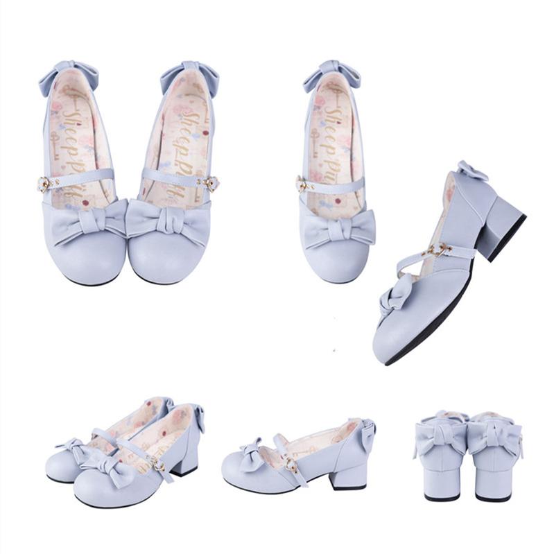 Elegant Lolita Bownot Retro High Heel Shoes - image 15