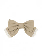 Beige and Blue Puff-Sleeve Lolita OP with Scalloped Hem and Butterfly Bows - image 5