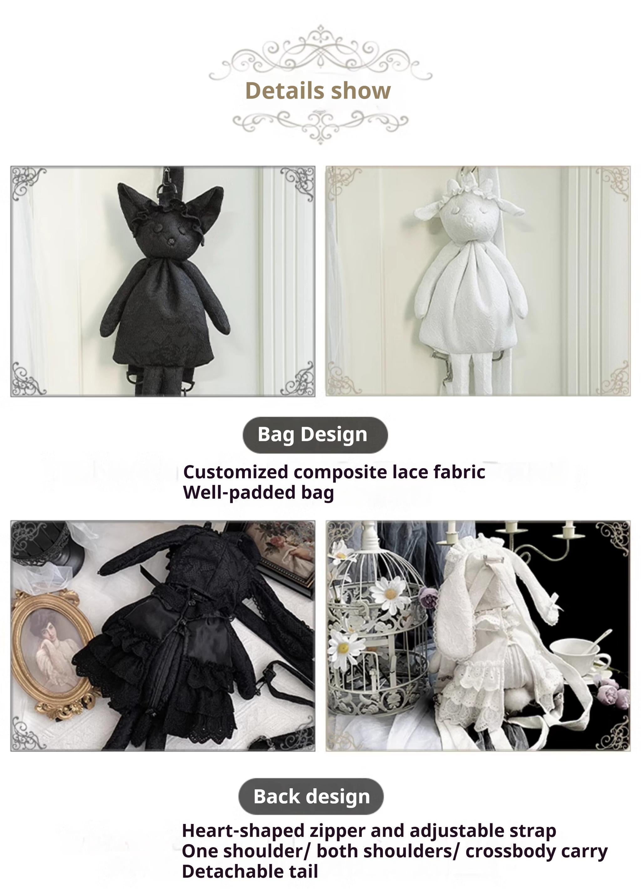 Puppet Box - Kawaii Lolita Bag Lamb Kitten Detachable Bag Dress Hat and Accessories - image 35
