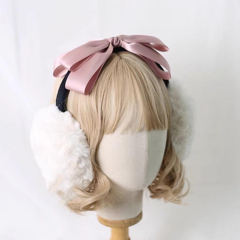 Winter Lolita Bow Plush Earmuffs - image 11