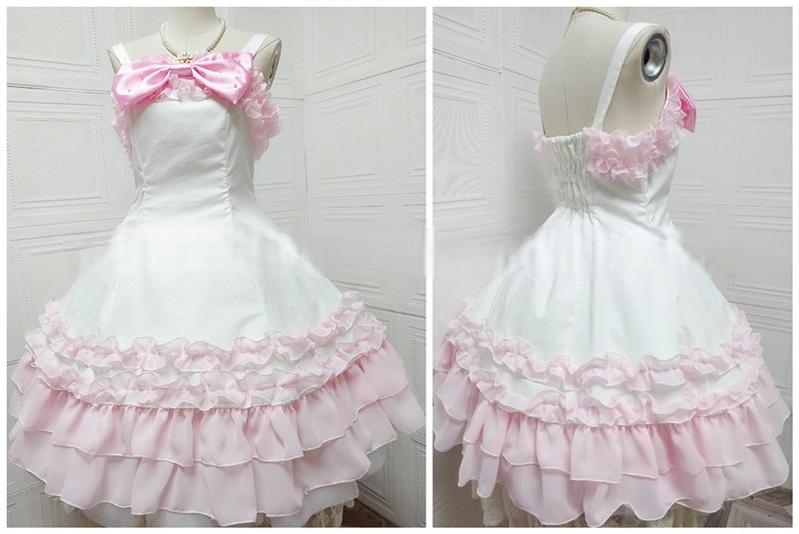 Sweet Lolita JSK Dress, Back Shirring, Side Zipper - image 6