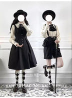 Night Raven Magic - Ouji Lolita Dress Set, Suspender Shorts & Cape - image 8