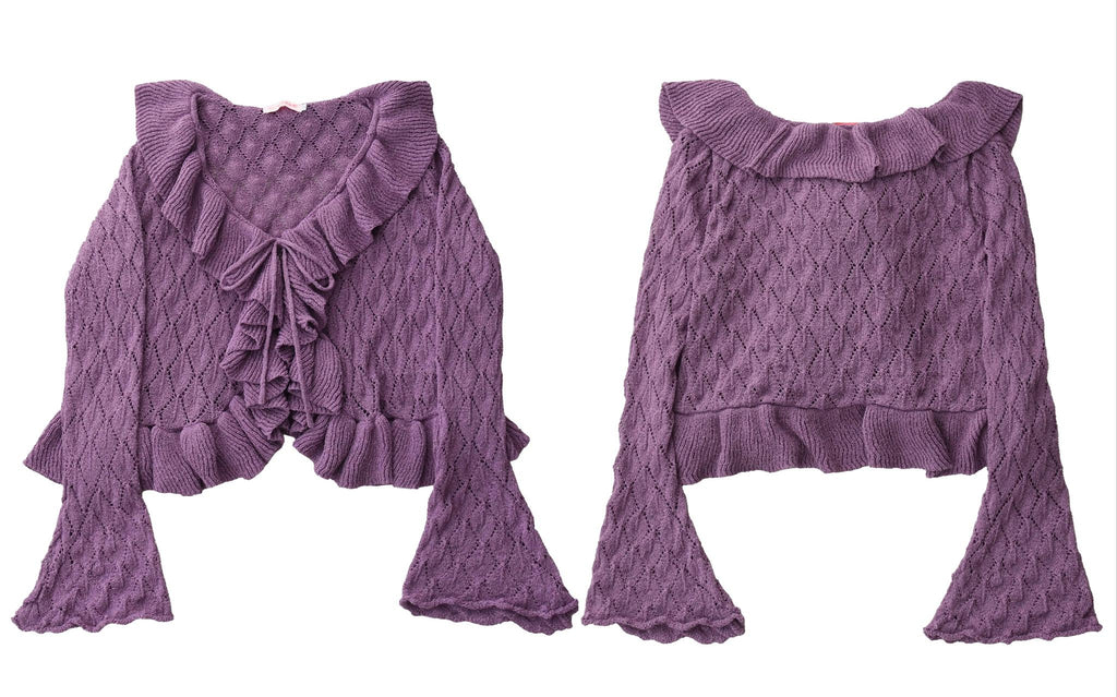 Sunset Bouquet - Elegant Lolita Cardigan, Flounce Hem - image 18