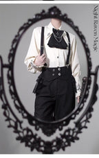Night Raven Magic - Ouji Lolita Dress Set, Suspender Shorts & Cape - image 32
