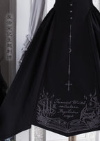 Witch Notes - Gothic Lolita Embroidered Dress Suit, Cross and Rose Print - image 17